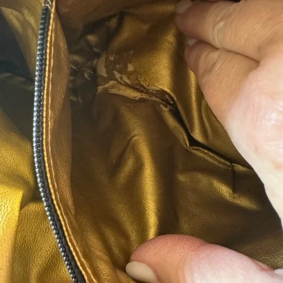 Authentic Vintage Versace Black Satchel with Embroidered Gold Sun Logo - Picture 12 of 15